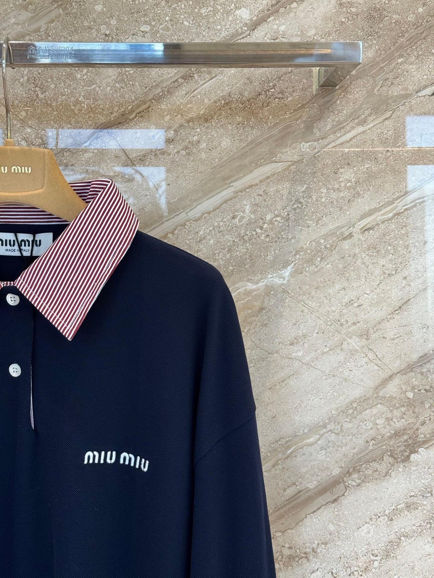 MIUMIU 26S LONG SLEEVE POLO SHIRT 876