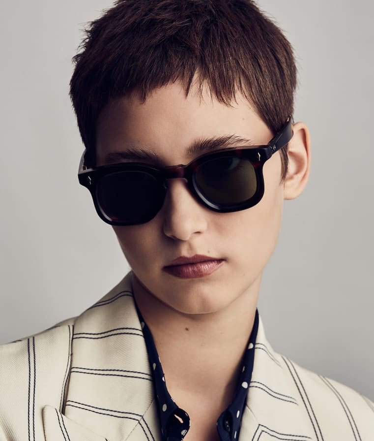 SQUARE SUNGLASSES 617107 IN BROWN MIXD RED HAVANA ACETATE