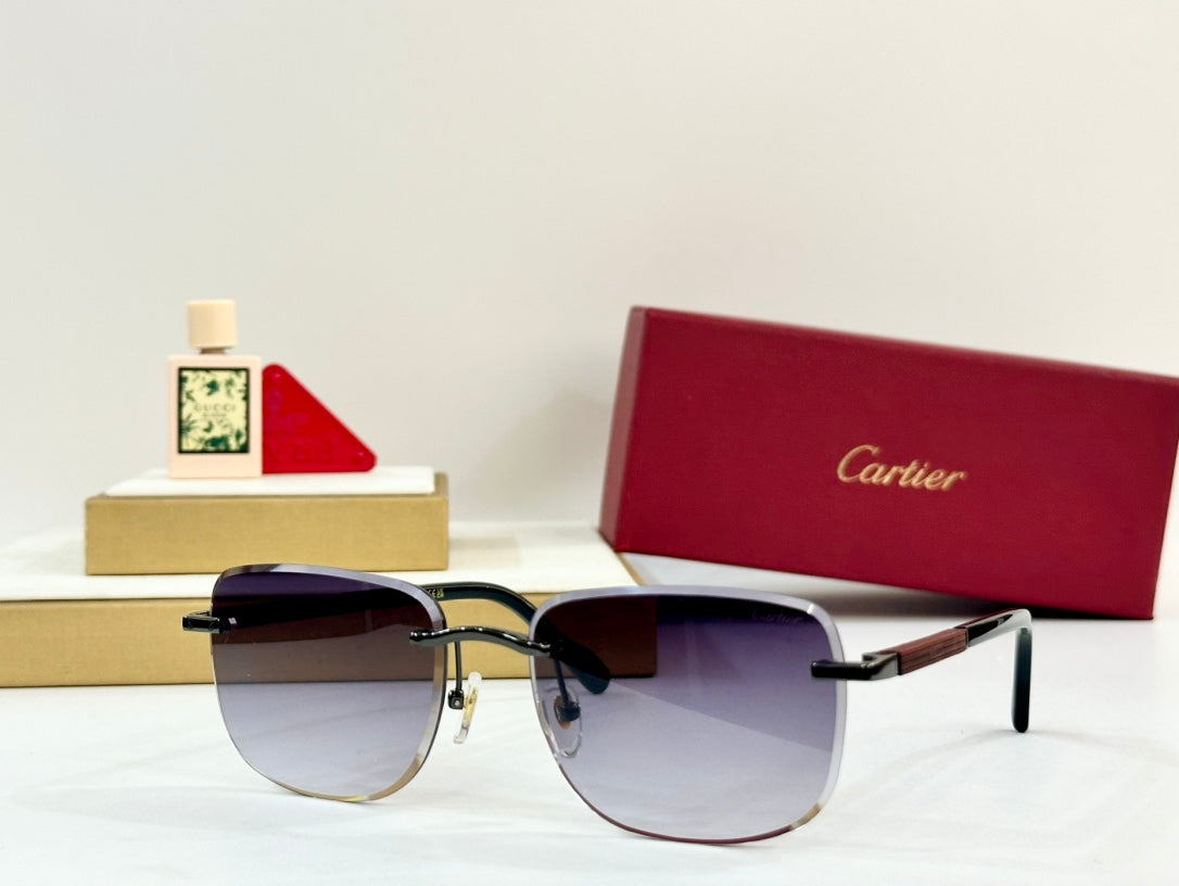 PREMIÈRE SQUARE FRAME SUNGLASSES 530304 IN METAL AND WOODEN
