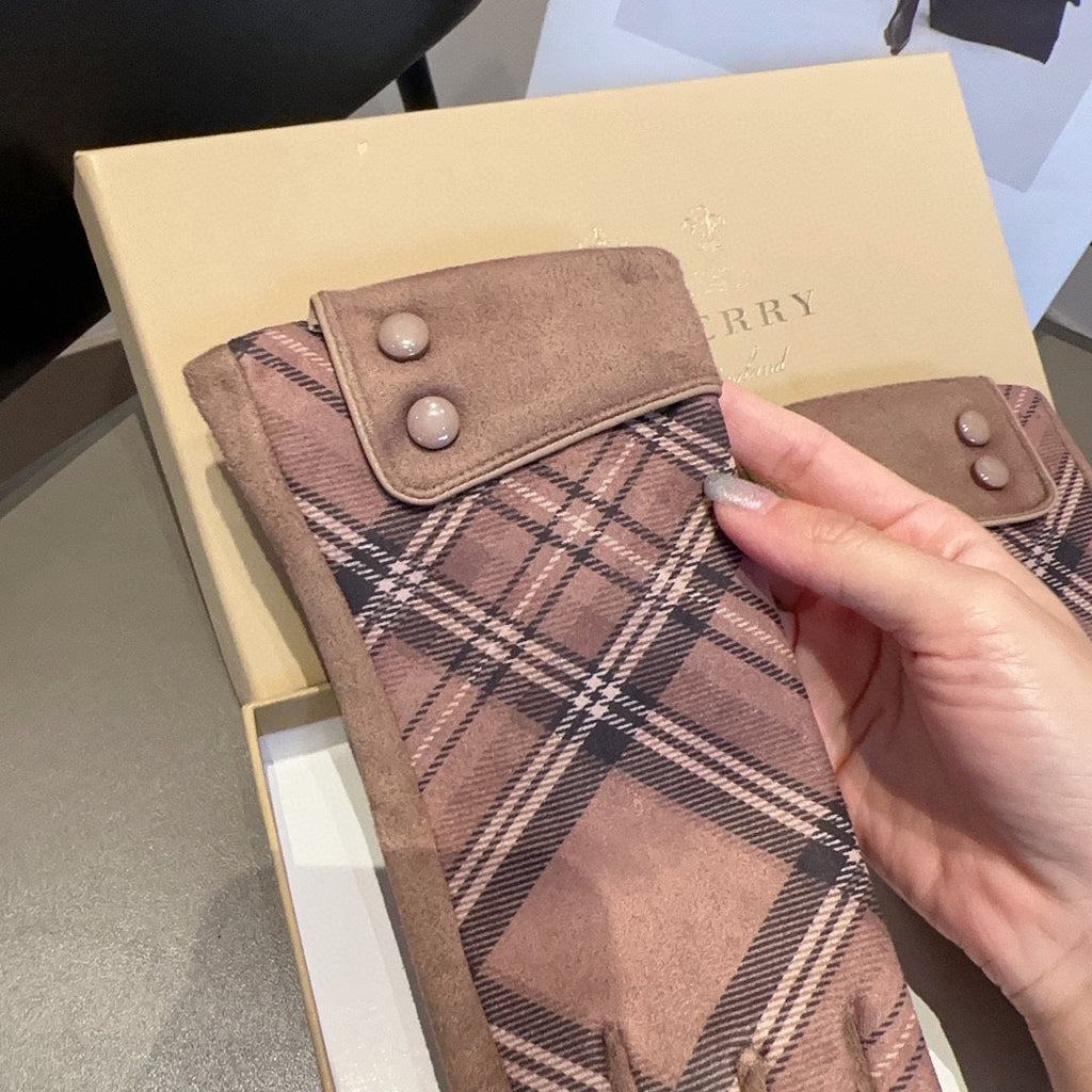 LINED GLOVES IN ROSY BROWN WOOL 195732