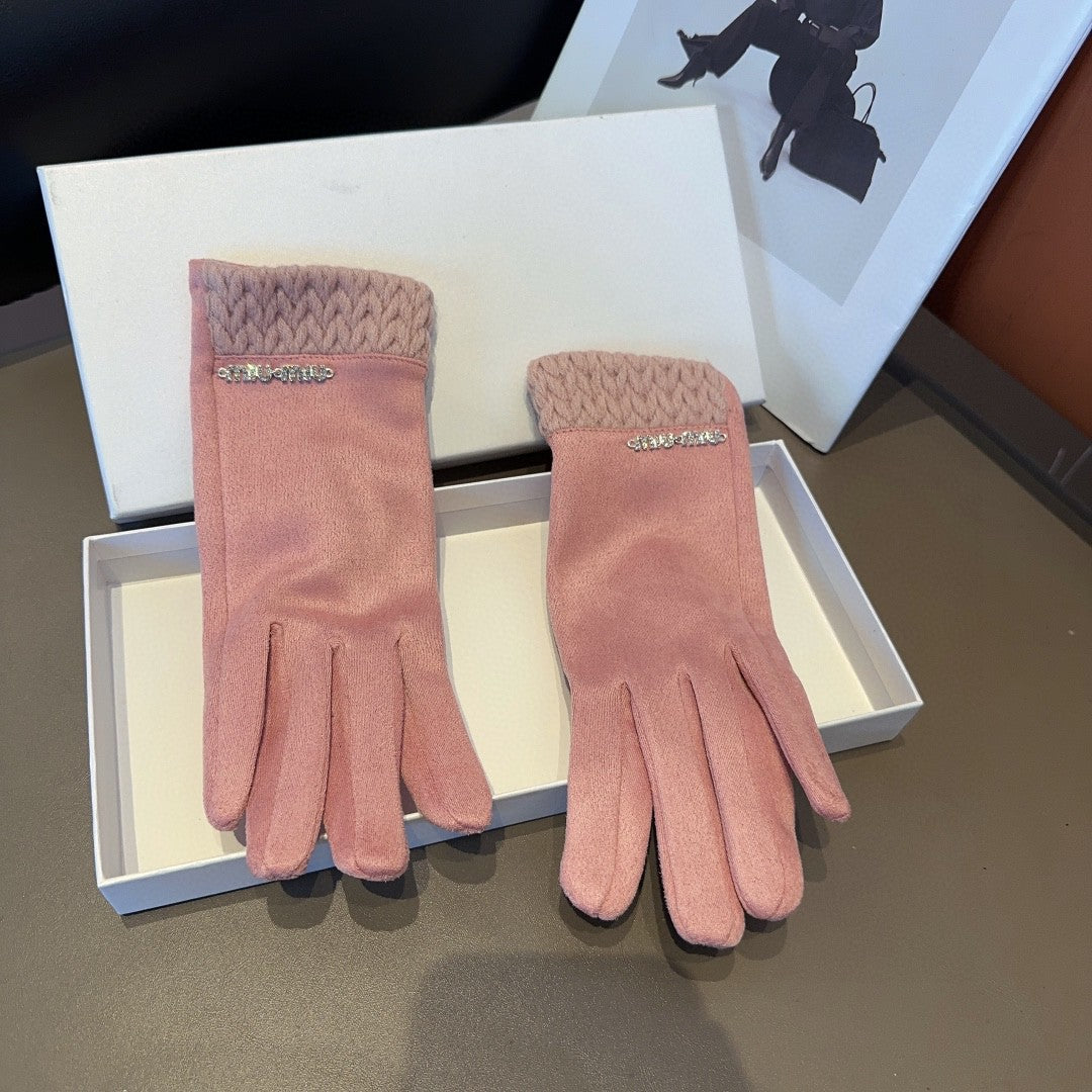 GLOVES IN LIGHT PINK WOOL 439181