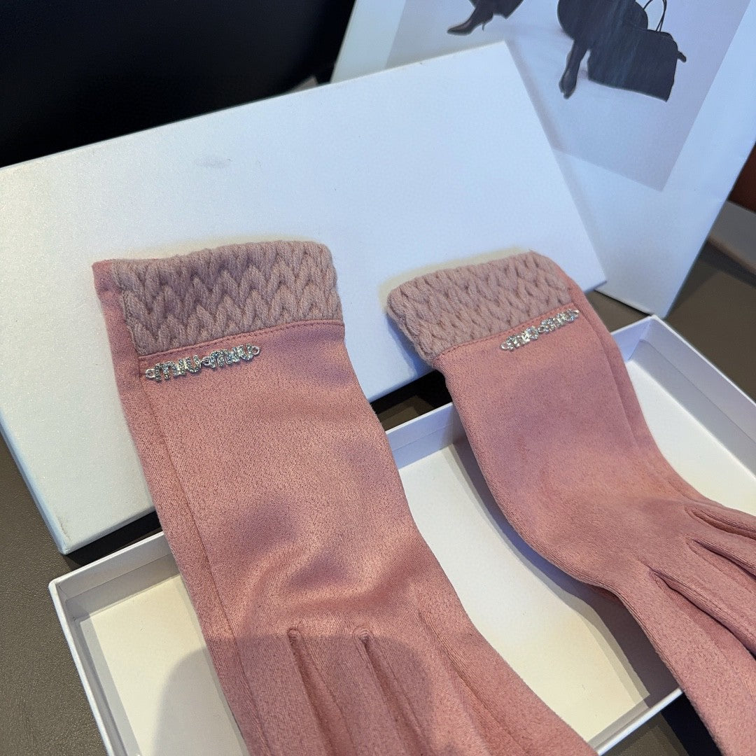 GLOVES IN LIGHT PINK WOOL 439181