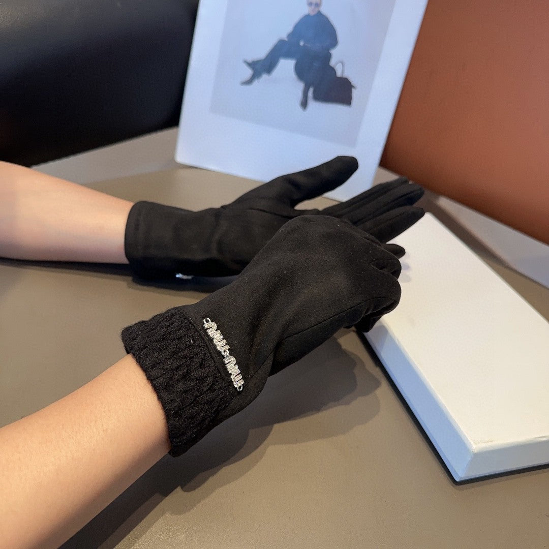 GLOVES IN BLACK WOOL 439182