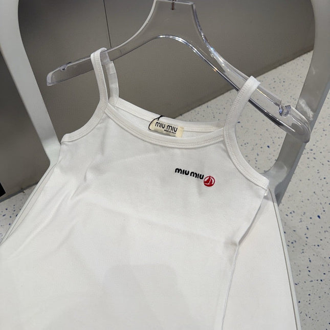 CAMISOLE 613778 IN WHITE COTTON RIBBED