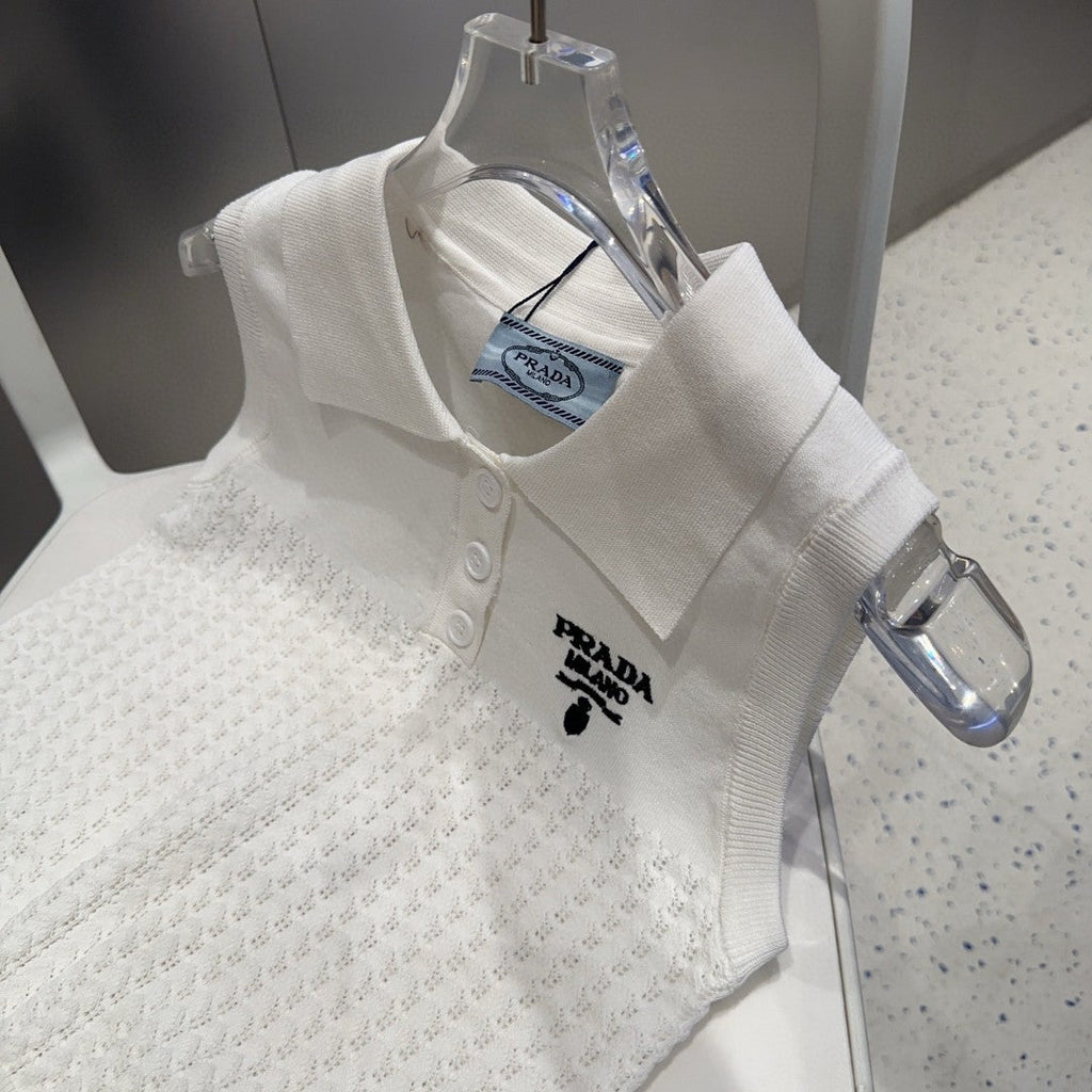POLO TANK TOP 622136 IN WHITE COTTON RIBBED KNIT