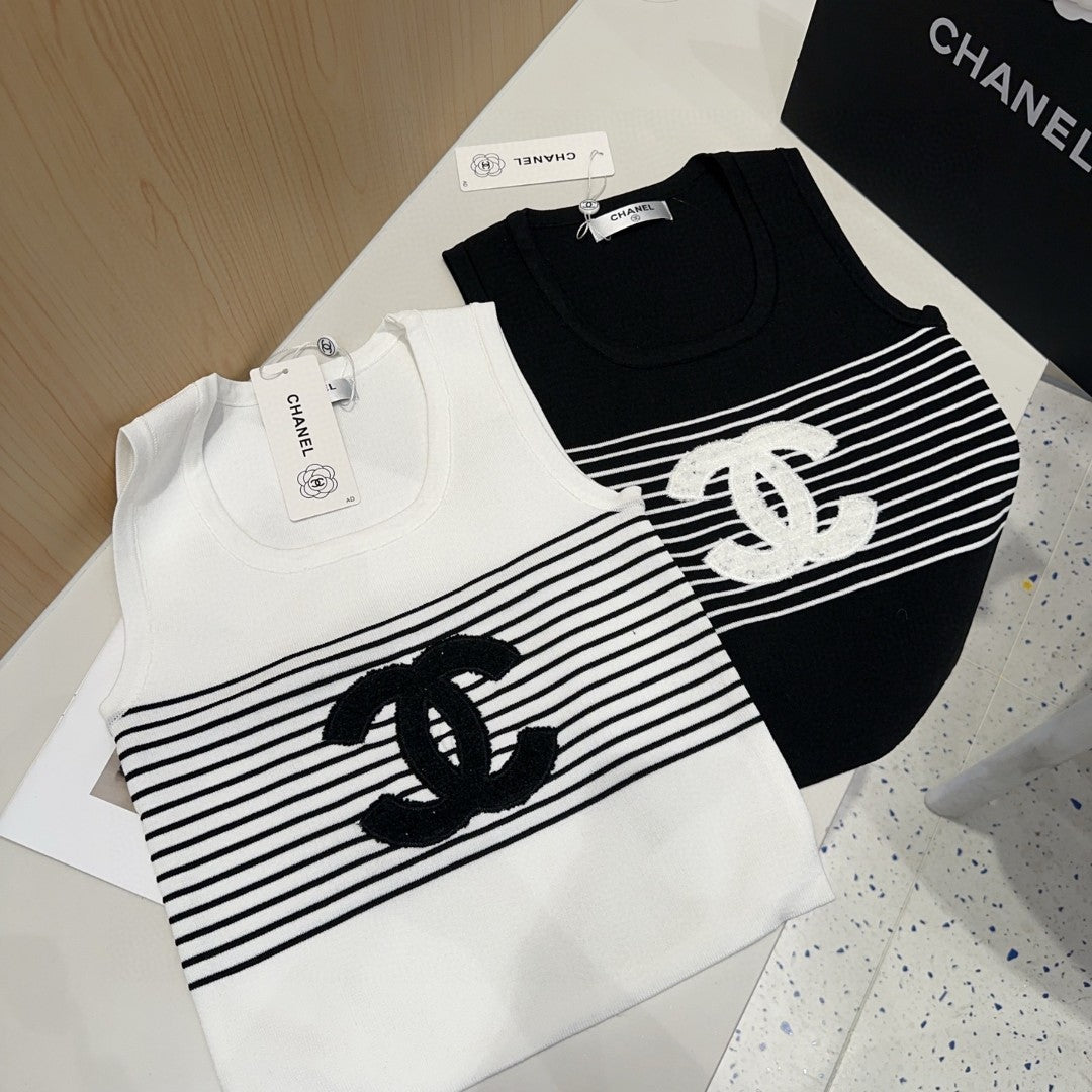 TANK TOP 633198 IN BLACK AND WHITE COTTON
