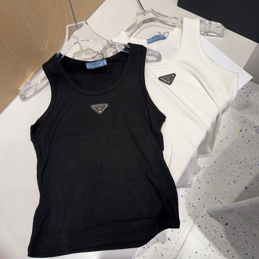 CAMISOLE 624506 IN BLACK COTTON RIBBED