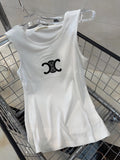 TANK TOP 627697 IN WHITE COTTON RIBBED