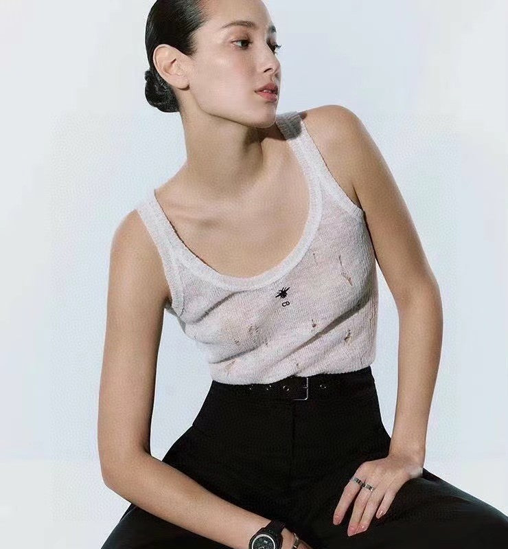 CAMISOLE 629204 IN WHITE COTTON RIBBED KNIT