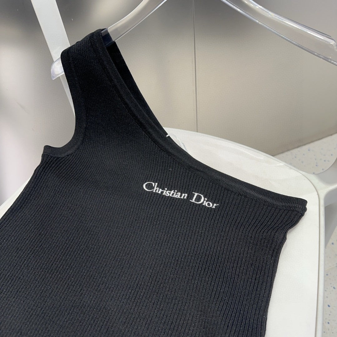 ONE SHOULDER TOP 633201 IN BLACK COTTON