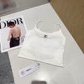 CAMI TOP 640621 IN WHITE COTTON RIBBED KNIT