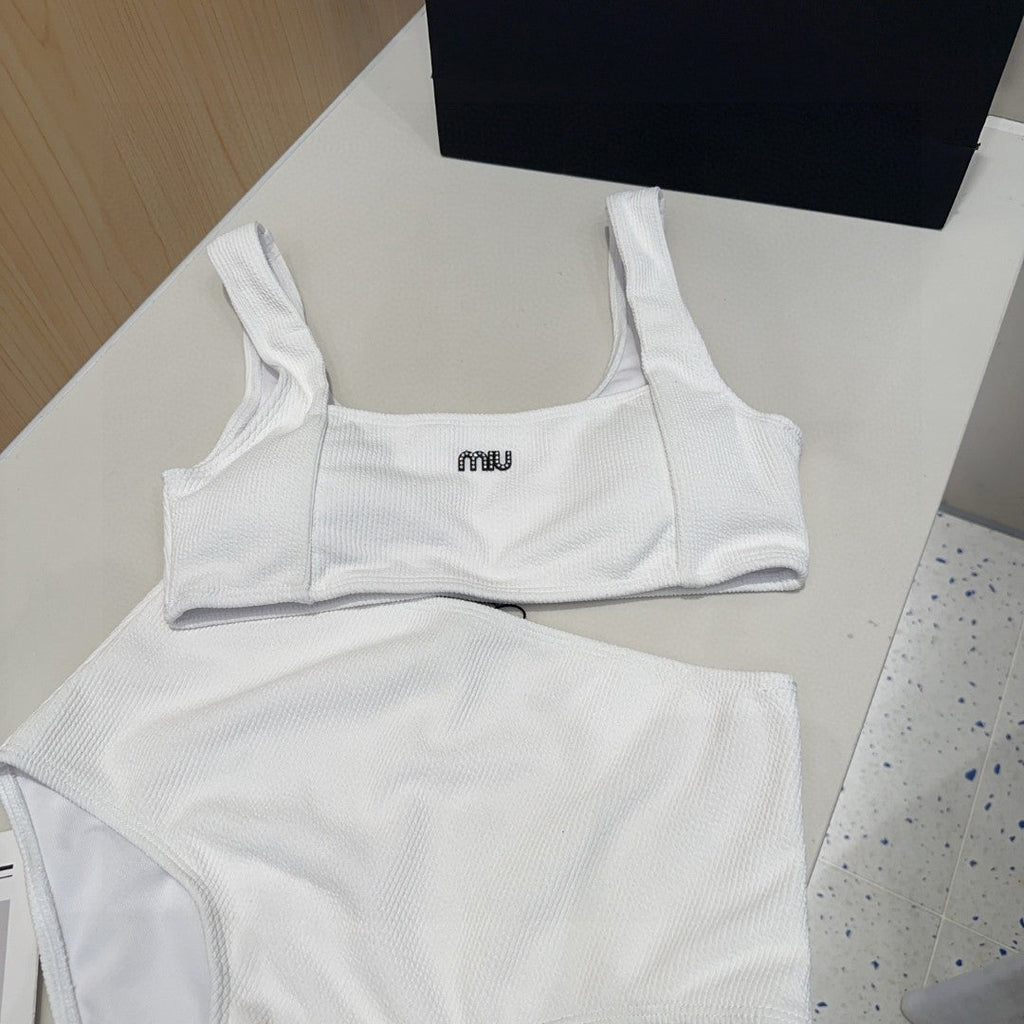 MIUMIU BIKINI 25S TWO PIECE IN WHITE 742670