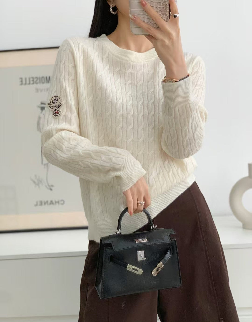 MONCLER 25S LONG-SLEEVE CREWNECK SWEATER 381
