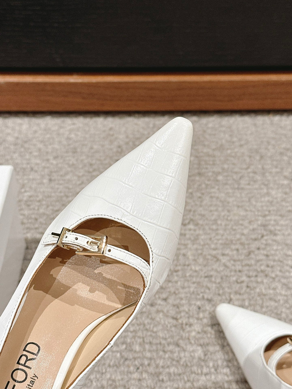 HIGH HEEL 10 CM IN WHITE CROCODILE LEATHER