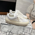 SPACE-STAR CUBE SNEAKERS IN WHITE CALFSKIN MIX CANVAS WITH PERFORATED STAR