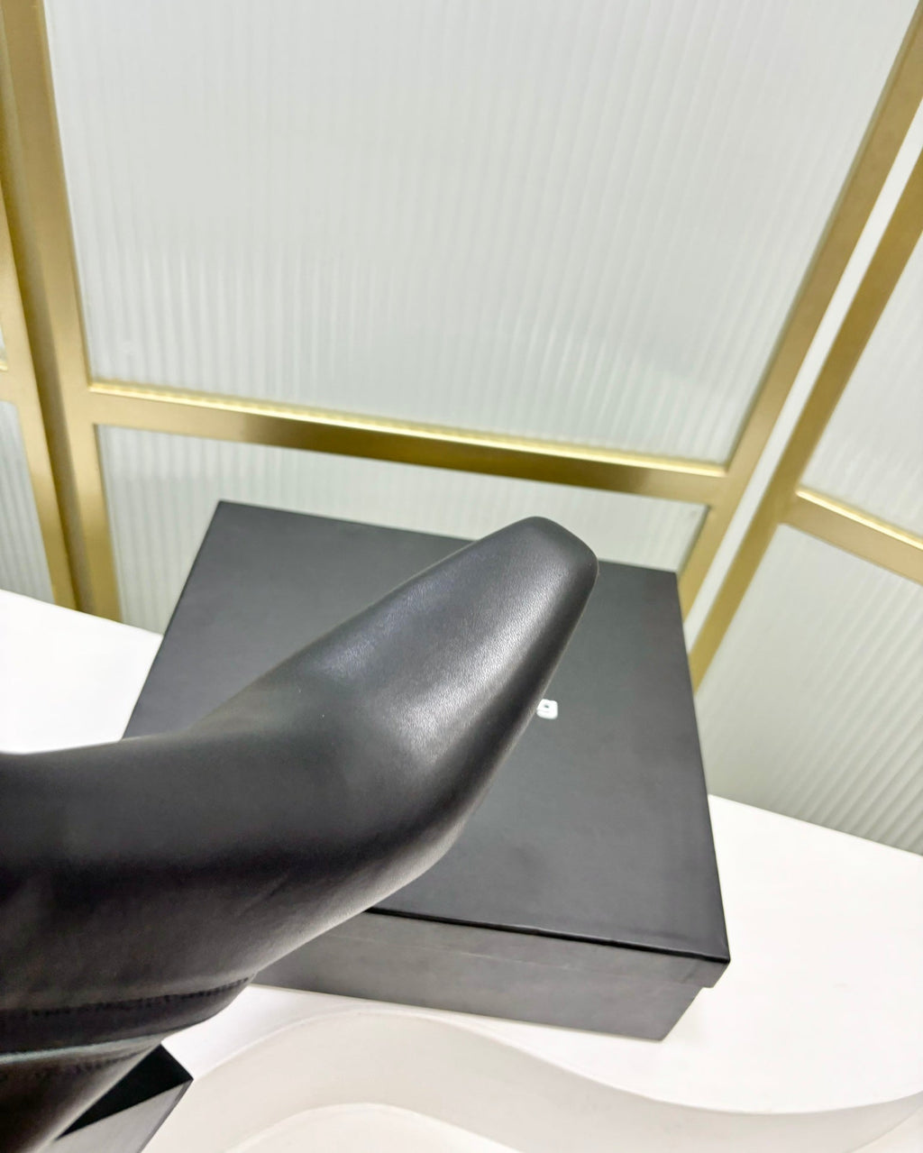 TONI 85MM ANKLE BOOT IN BLACK CALFSKIN
