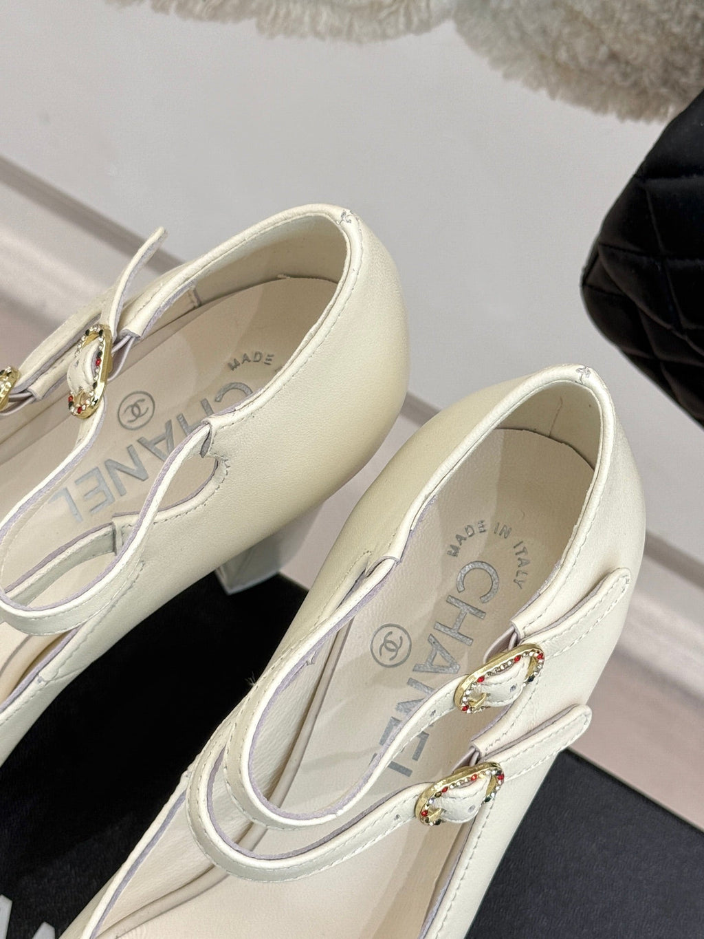 FLATFORM SANDAL 110 MM IN WHITE CALFSKIN