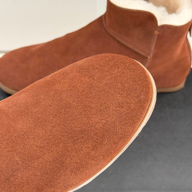 ALAIA 26S SNOW BOOTS IN BURNT BROWN SUEDE AND WOOL
