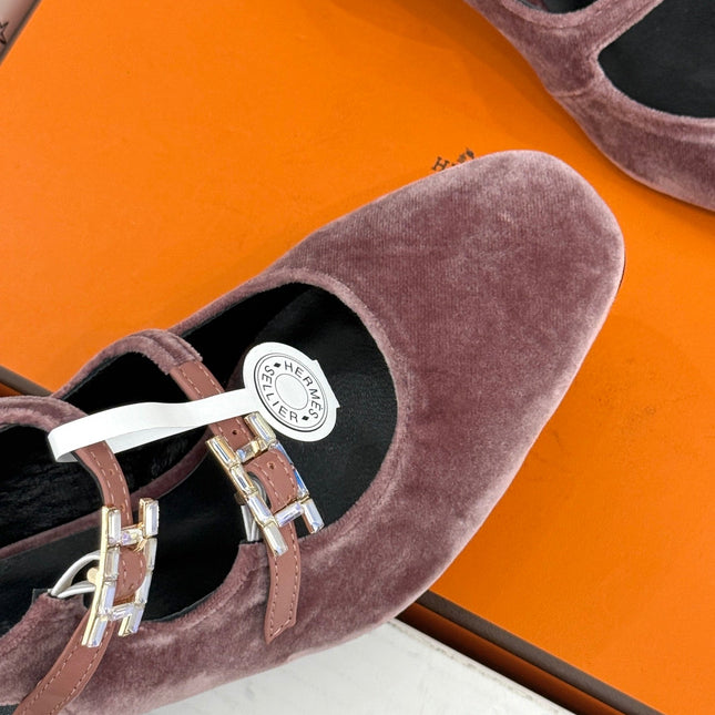 HM 26S SLINGBACK HIGH HEELS IN DUSTY ROSE VELVET