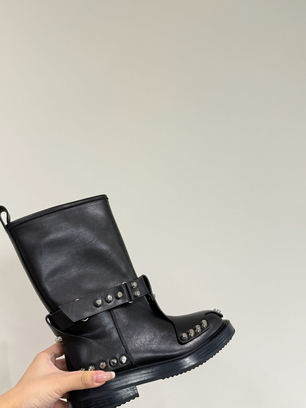 DIXON BUCKLE BOOT IN BLACK CALFSKIN