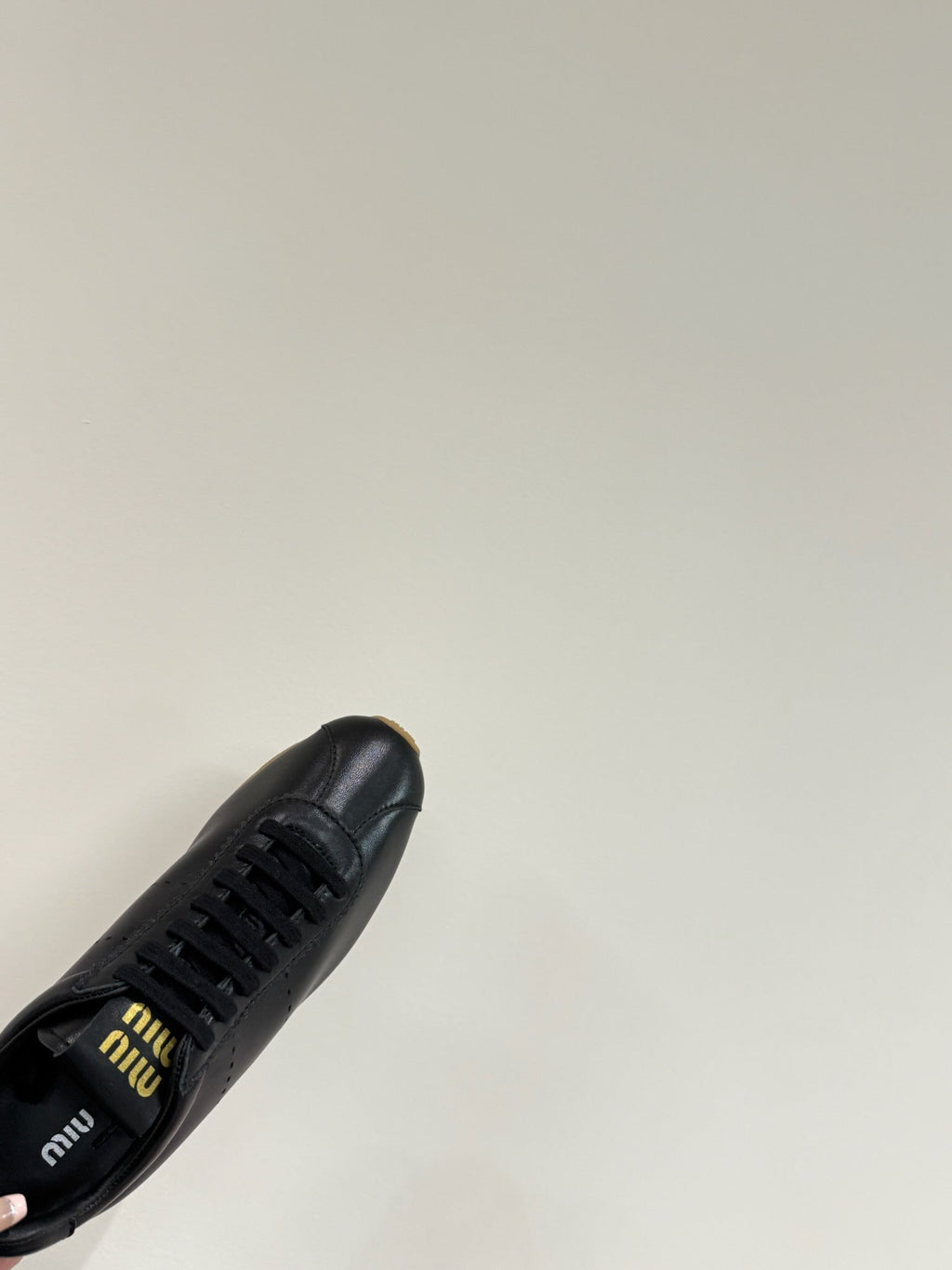 PLUME NAPPA SNEAKERS IN BLACK LAMBSKIN