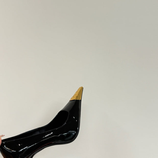 JEANNE HIGH PUMPS IN BLACK PATENT CALFSKIN