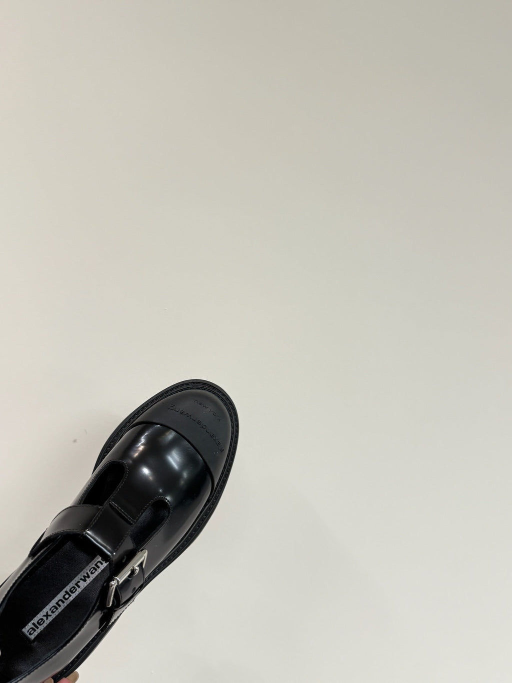 PLATFORM PATCHWWORK MARY JANE IN BLACK PATENT CALFSKIN