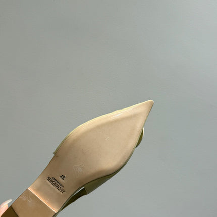 JACQUEMUS 26S FLAT SLINGBACKS IN LIGHT YELLOW LAMBSKIN