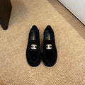 CHANEL 26S LOAFER IN BLACK SUEDE CC LOGO