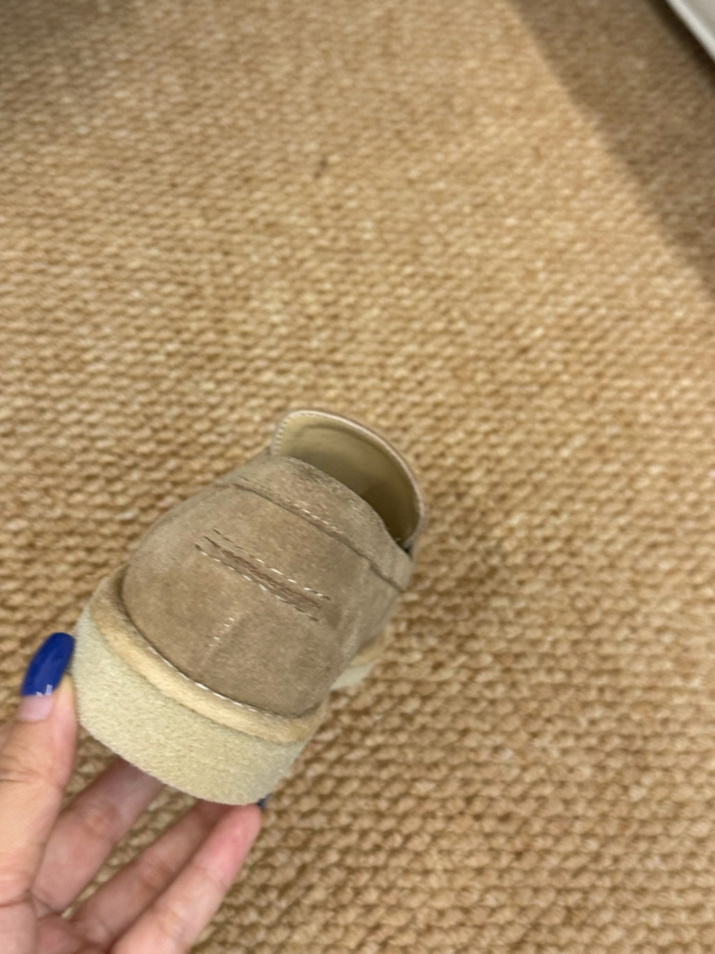 CHANEL 26S LOAFER IN TAUPE BROWN SUEDE CC LOGO