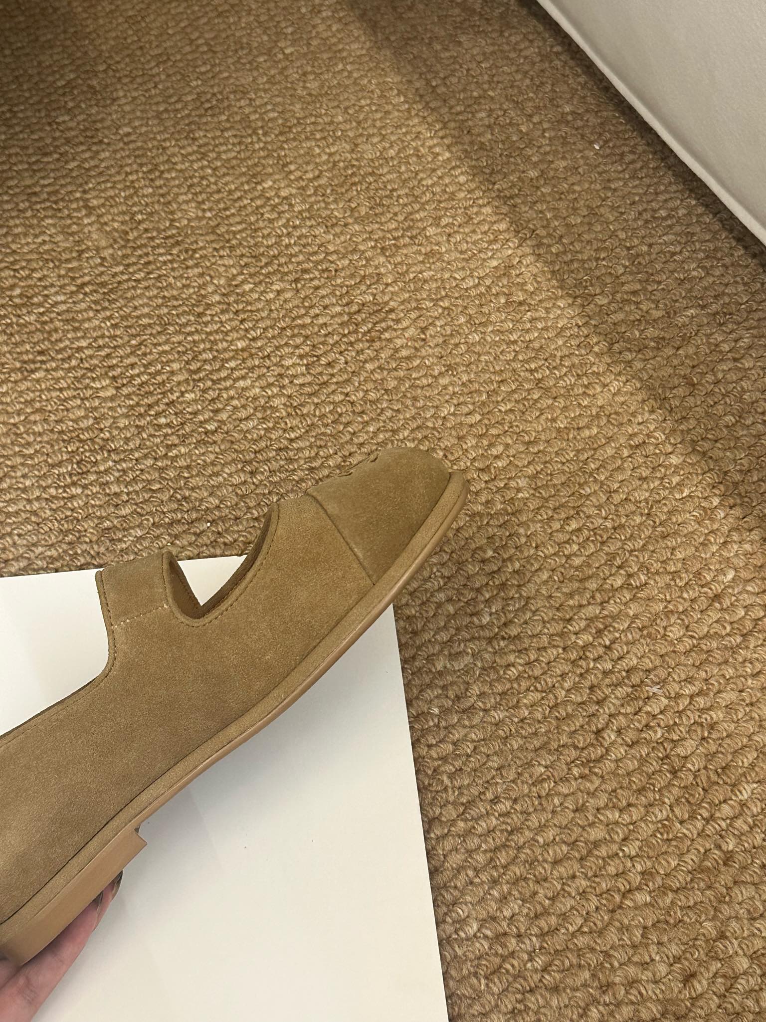 CHANEL 26S MARY JANE FLATS IN CARAMEL BROWN SUEDE CC LOGO