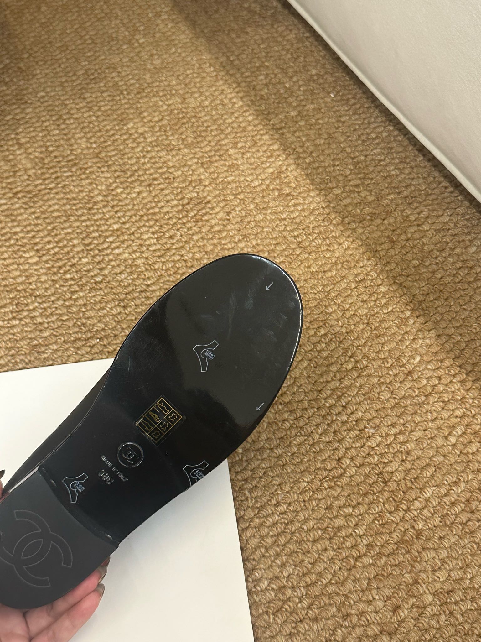CHANEL 26S MARY JANE FLATS IN BLACK CALFSKIN CC LOGO