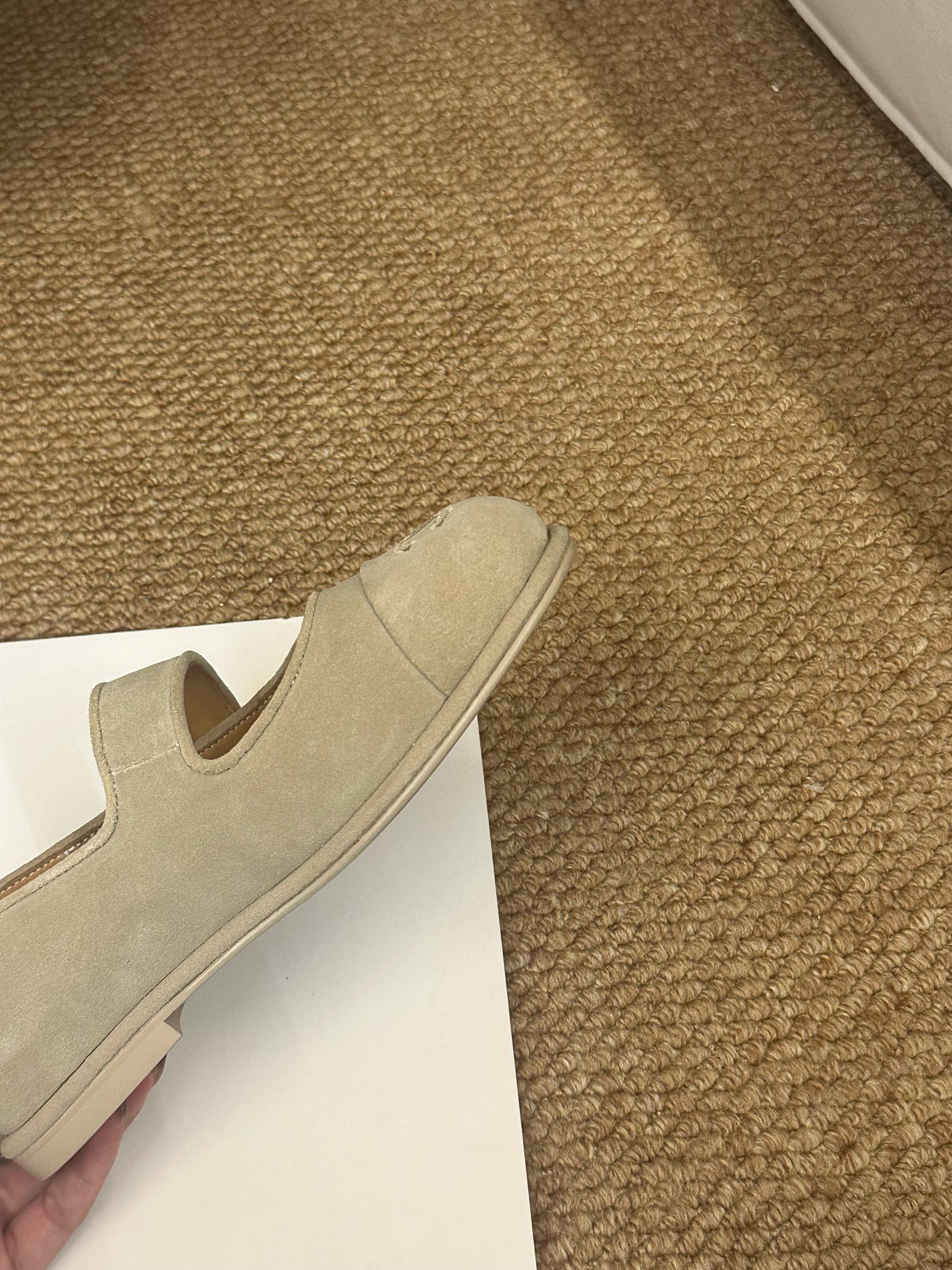 CHANEL 26S MARY JANE FLATS IN BEIGE SUEDE CC LOGO