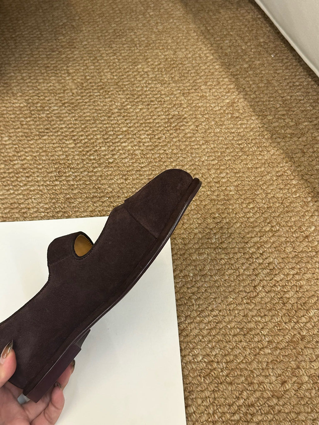 CHANEL 26S MARY JANE FLATS IN DARK BROWN SUEDE CC LOGO