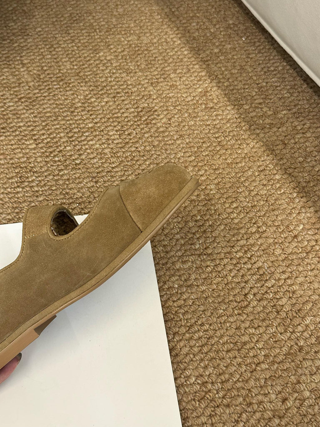 CHANEL 26S MARY JANE FLATS IN CARAMEL BROWN SUEDE SHEARLING LINING CC LOGO