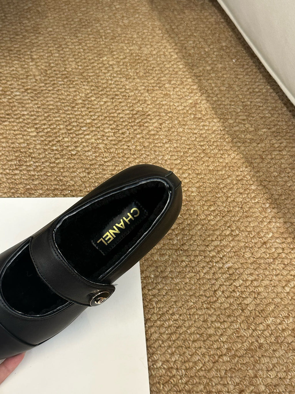 CHANEL 26S MARY JANE FLATS IN BLACK CALFSKIN WITH CC LOGO