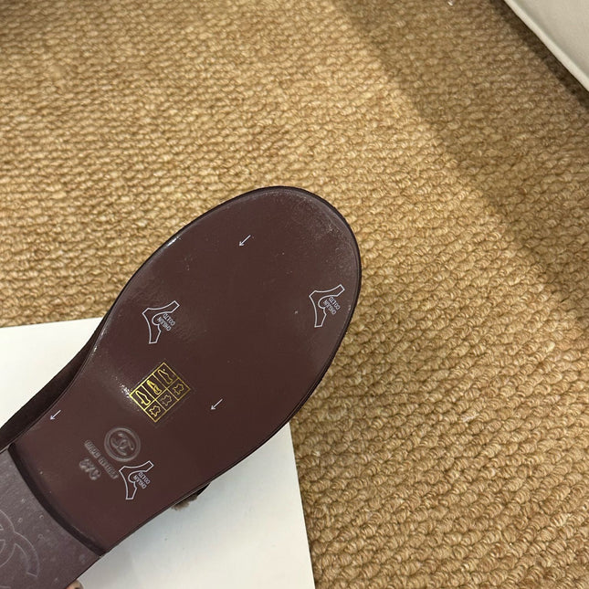 CHANEL 26S MARY JANE FLATS IN DARK BROWN SUEDE WITH CC LOGO