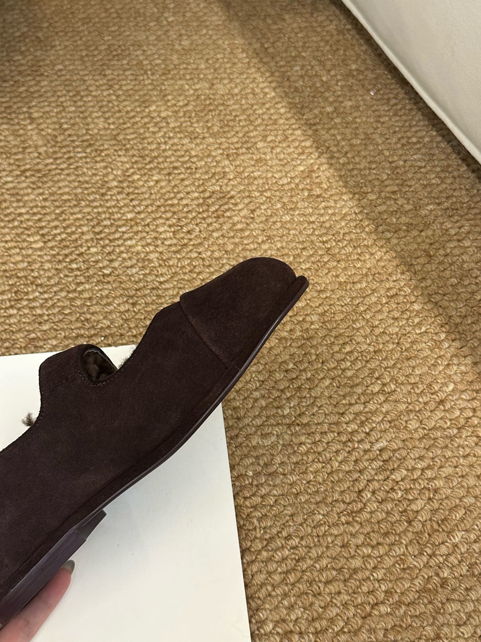 CHANEL 26S MARY JANE FLATS IN DARK BROWN SUEDE WITH CC LOGO