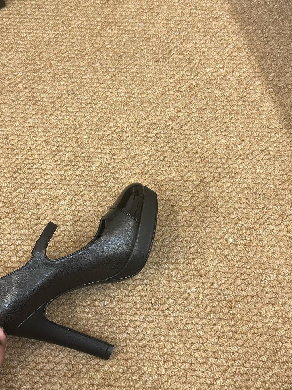 CHANEL 26S MARY JANE HEELS IN BLACK CALFSKIN CAP TOE