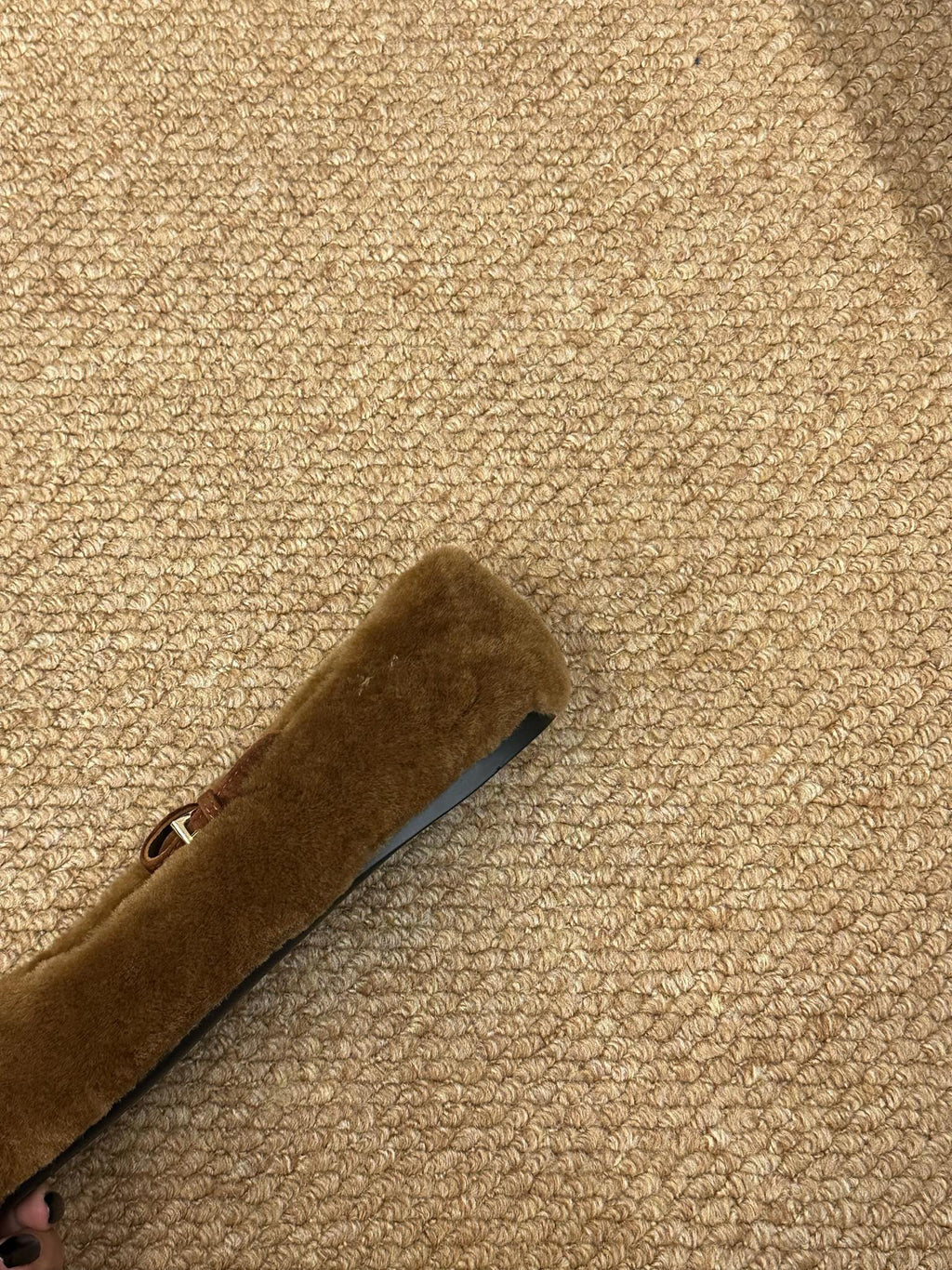 PRADA 26S SHEARLING BALLET FLATS IN BROWN