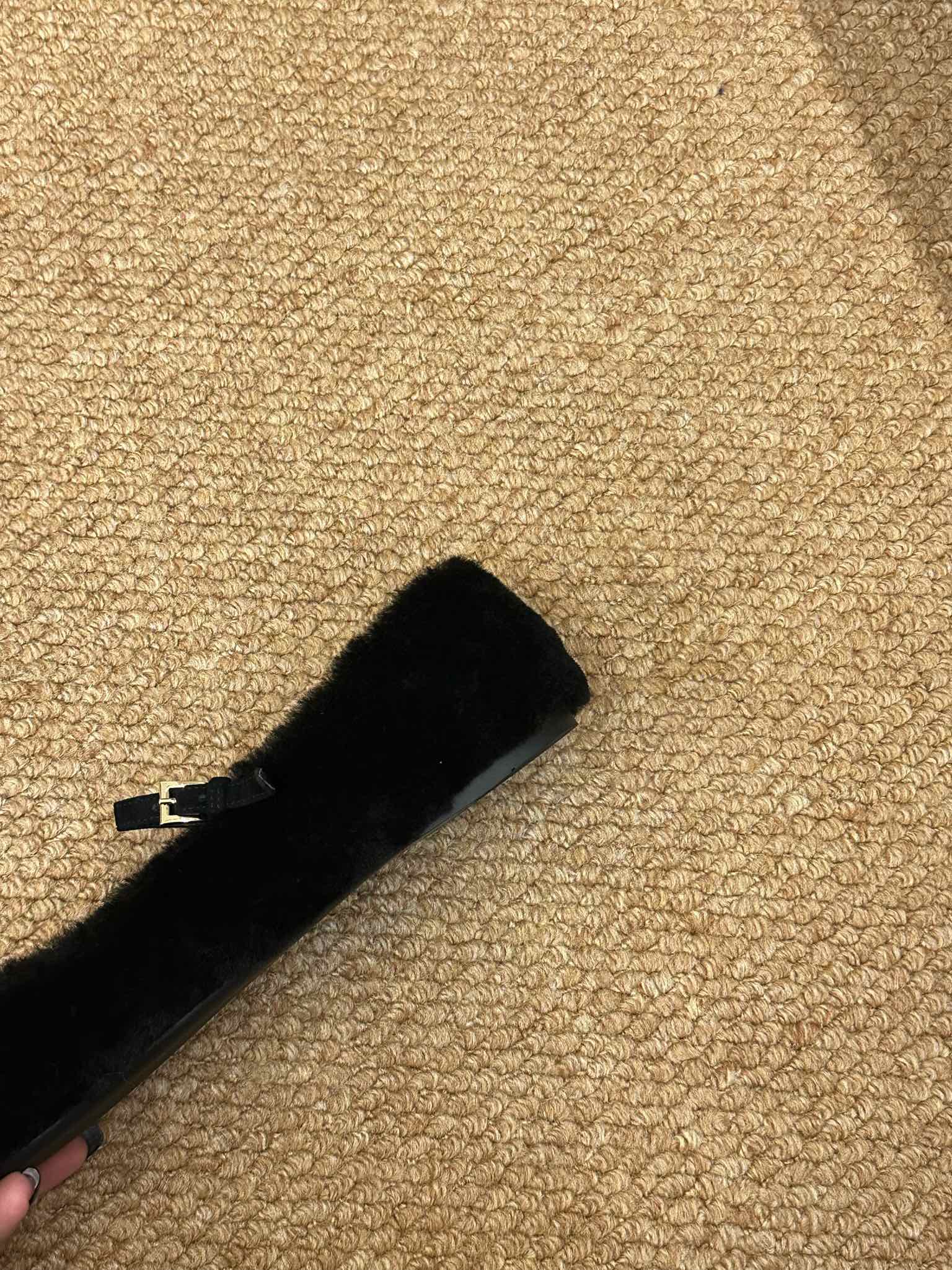 PRADA 26S SHEARLING BALLET FLATS IN BLACK