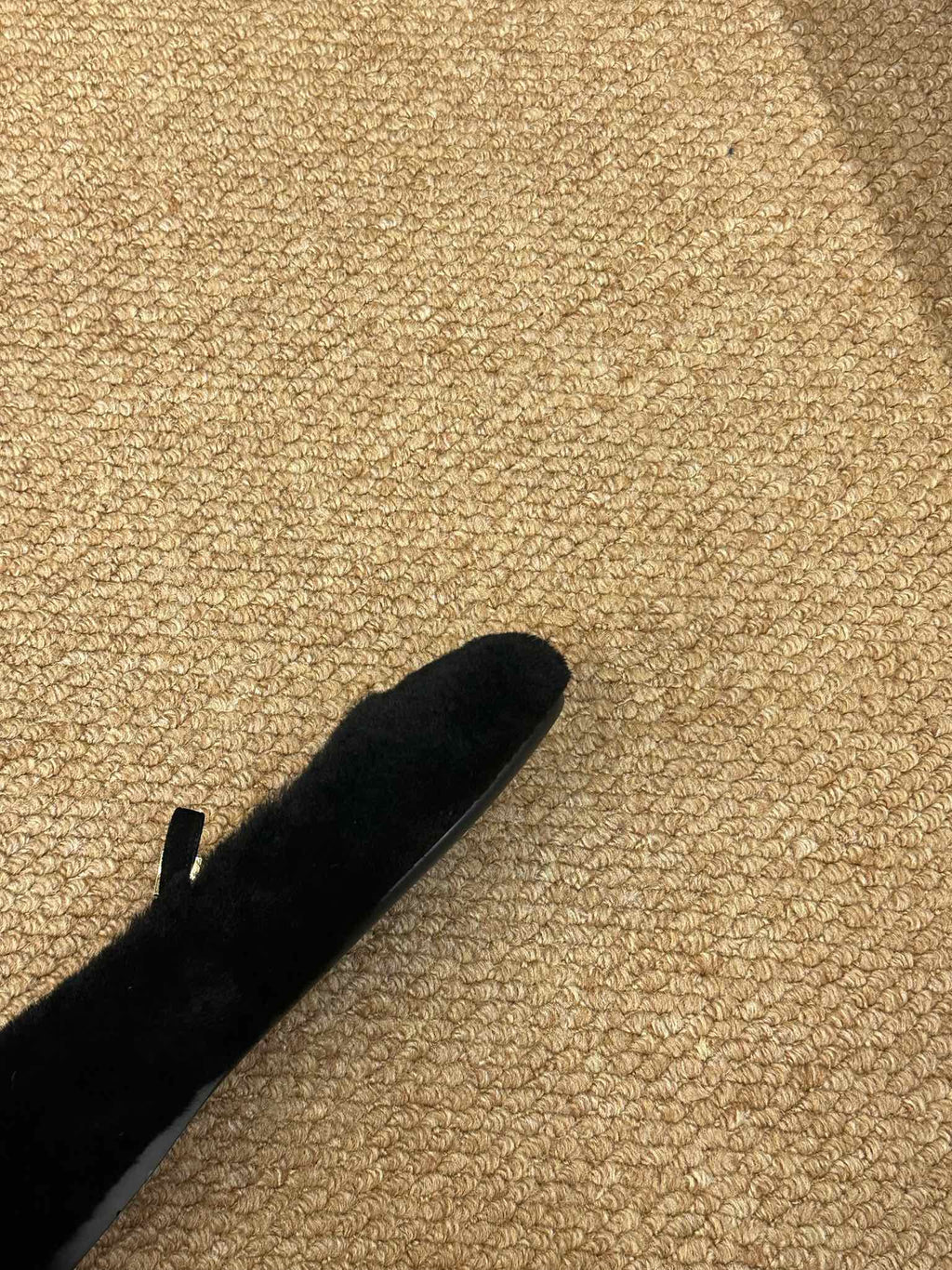 PRADA 26S SHEARLING BALLET FLATS IN BLACK