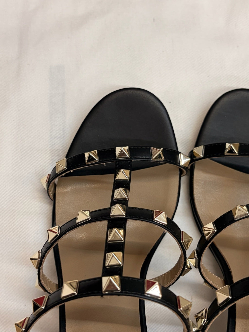 VALENTINO 26S ROCKSTUD HIGH HEEL SANDALS IN BLACK CALFSKIN