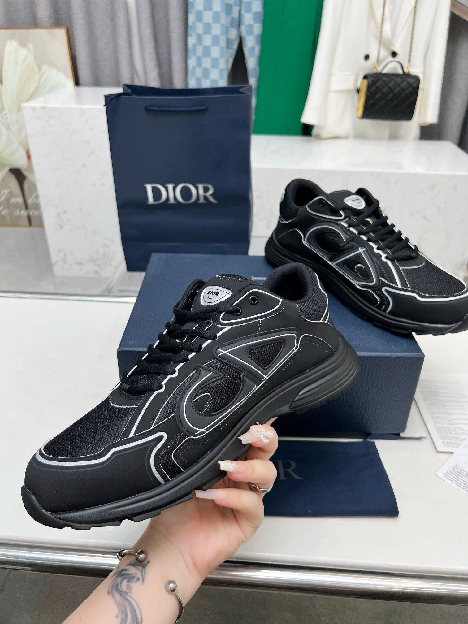 CD B30 SNEAKER BLACK MESH FABRIC