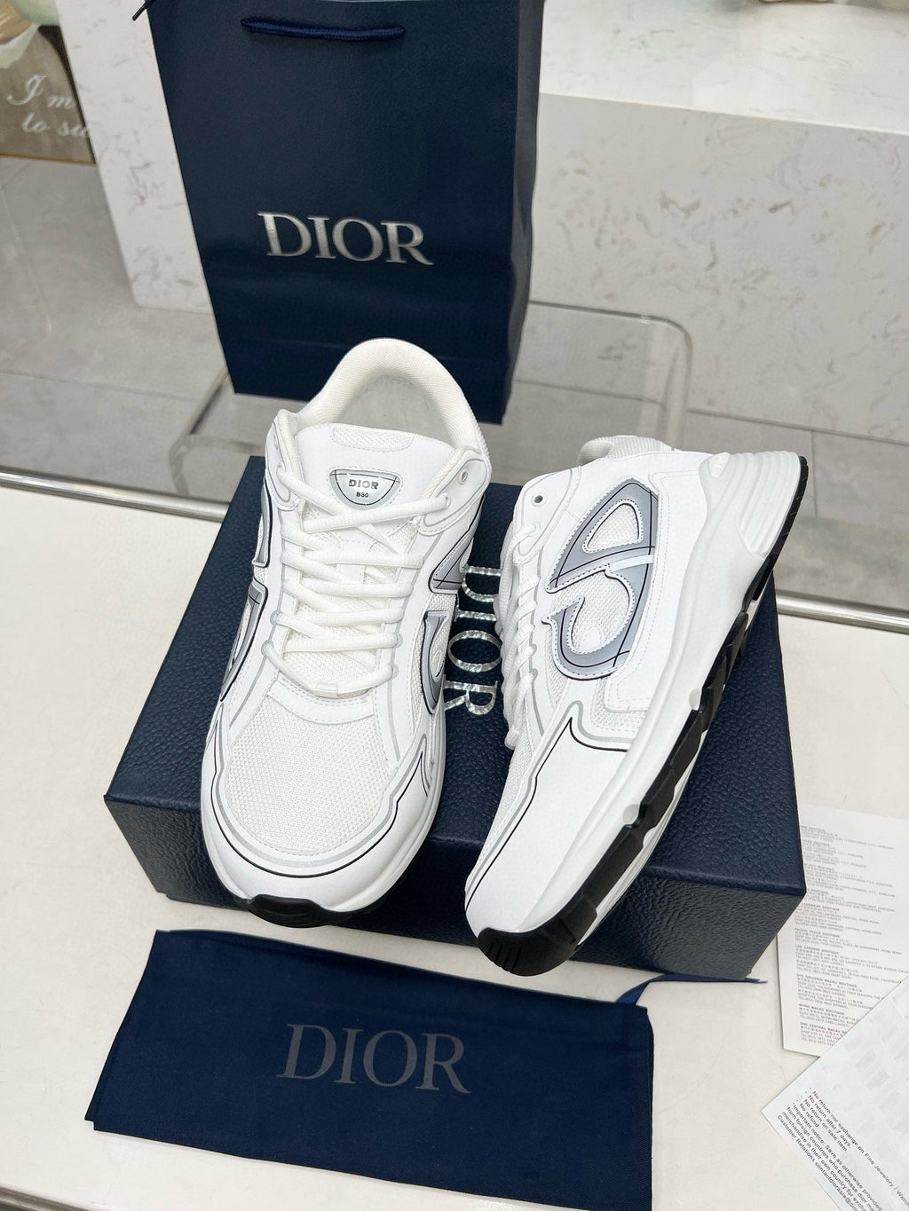 CD B30 SNEAKER WHITE MESH FABRIC