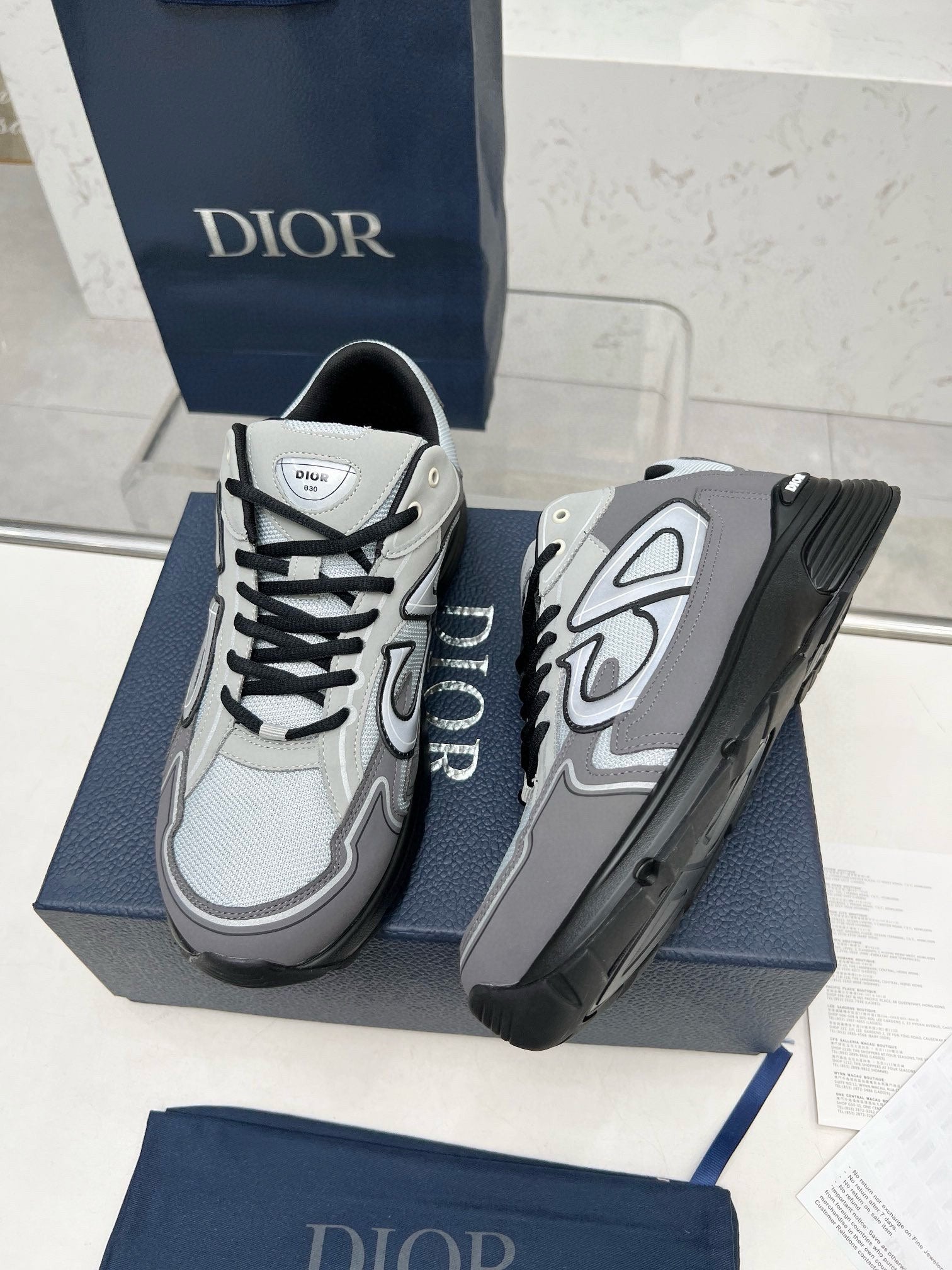 CD B30 SNEAKER ANCHOR AND GRAY MESH FABRIC