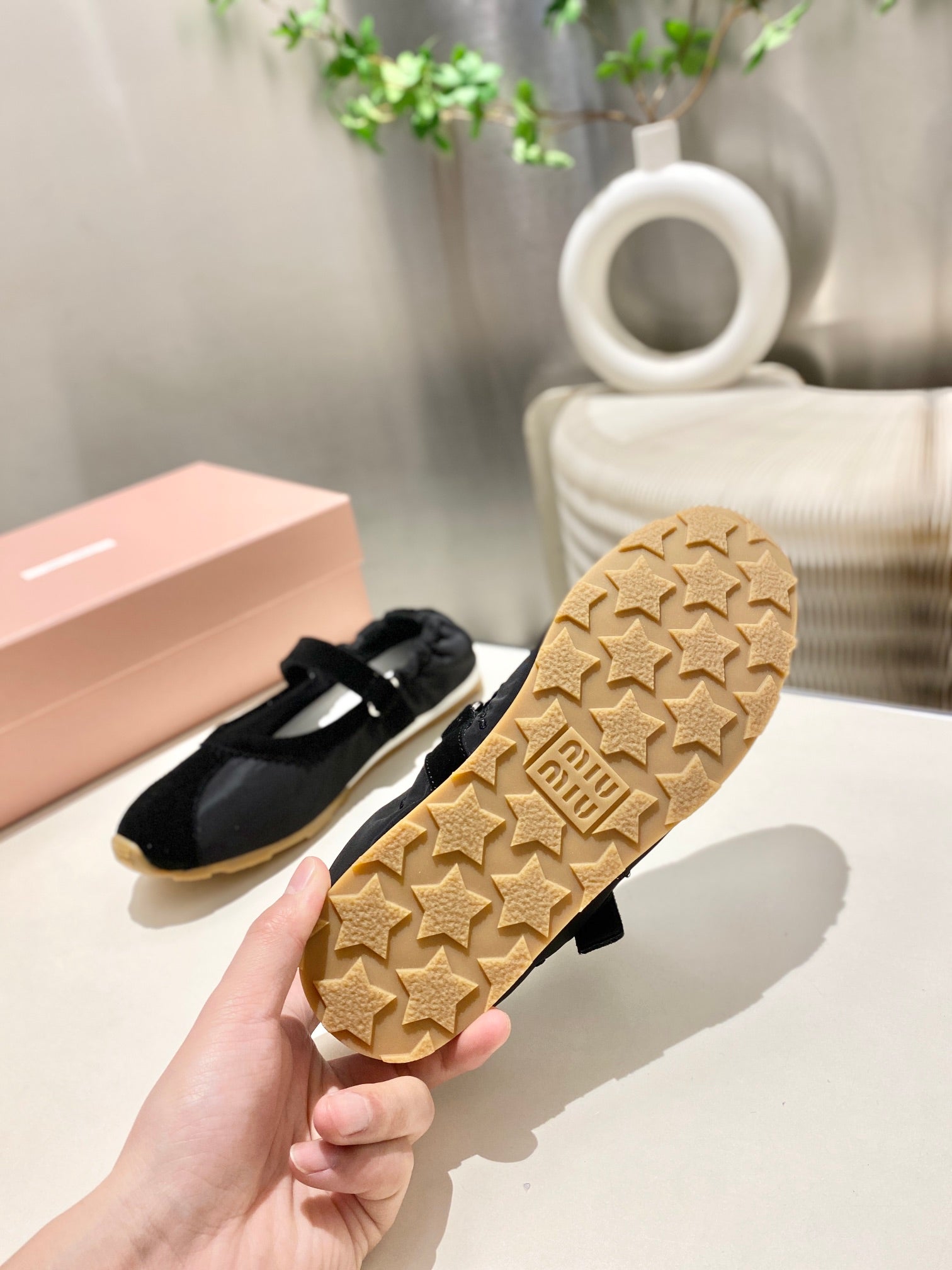 MIUMIU 26S RUCHES NAPPA BALLERINAS IN BLACK SUEDE AND FABRIC