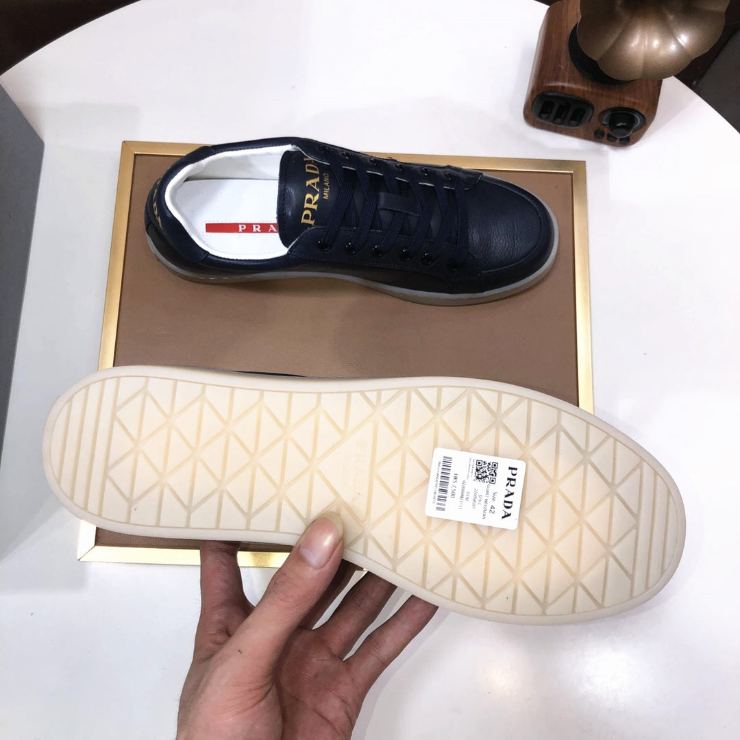 PRA TRAINER SHOES NAVY BLUE CALFSKIN