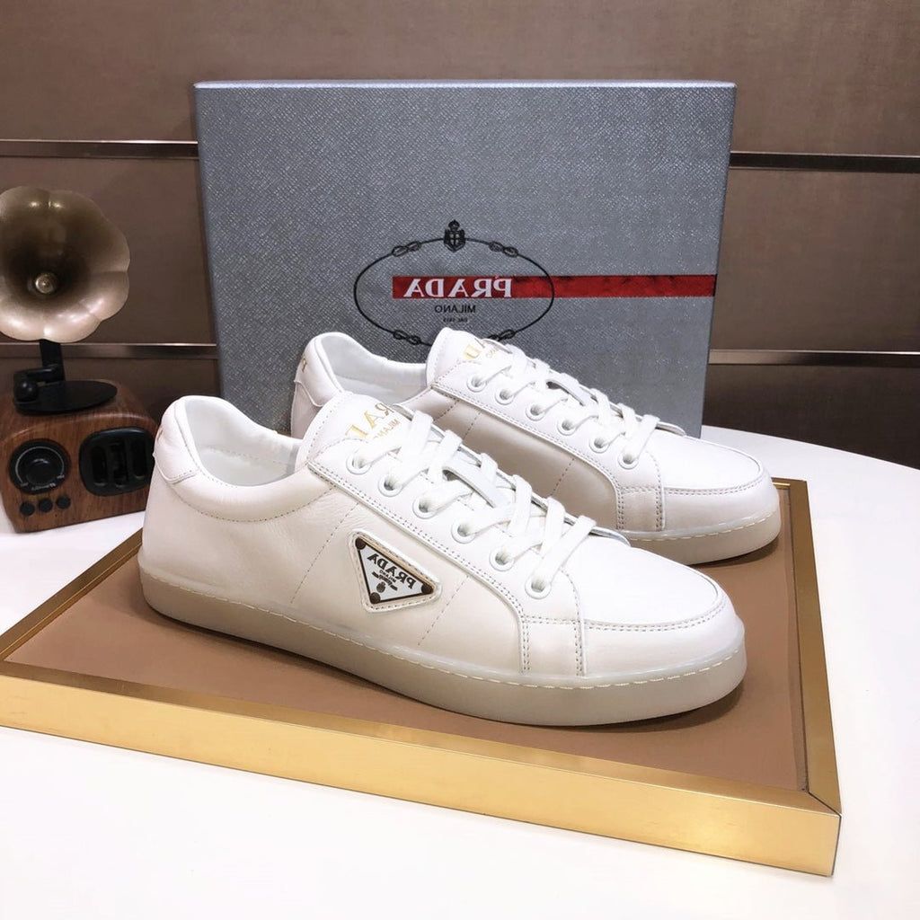 PRA TRAINER SHOES WHITE CREAM CALFSKIN