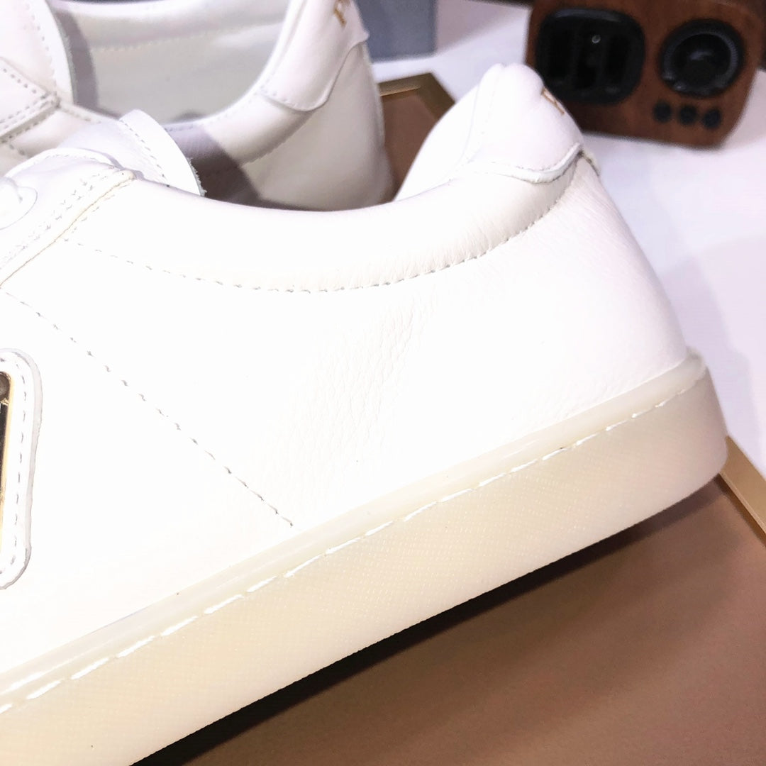 PRA TRAINER SHOES WHITE CREAM CALFSKIN